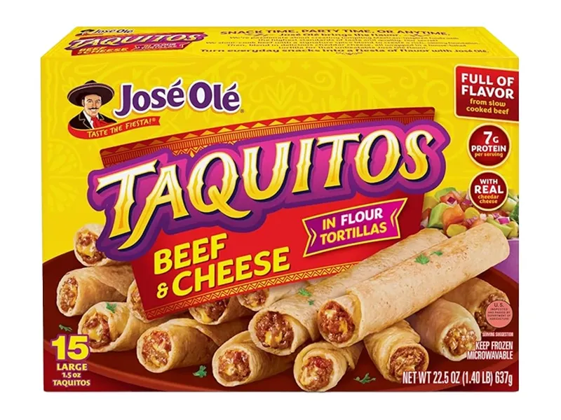 2 frozen taquitos boxes