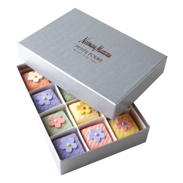 Silver-foil-petit-four-boxes