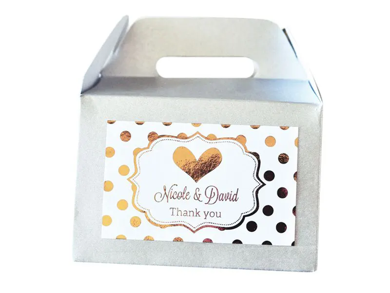 Custom Printed White Paperboard Gable Boxes