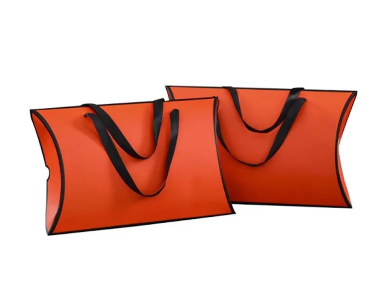 Custom Printed Pillow Boxes with Ribbon Handle